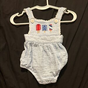 Baby Blue Romper with Popsicle Design